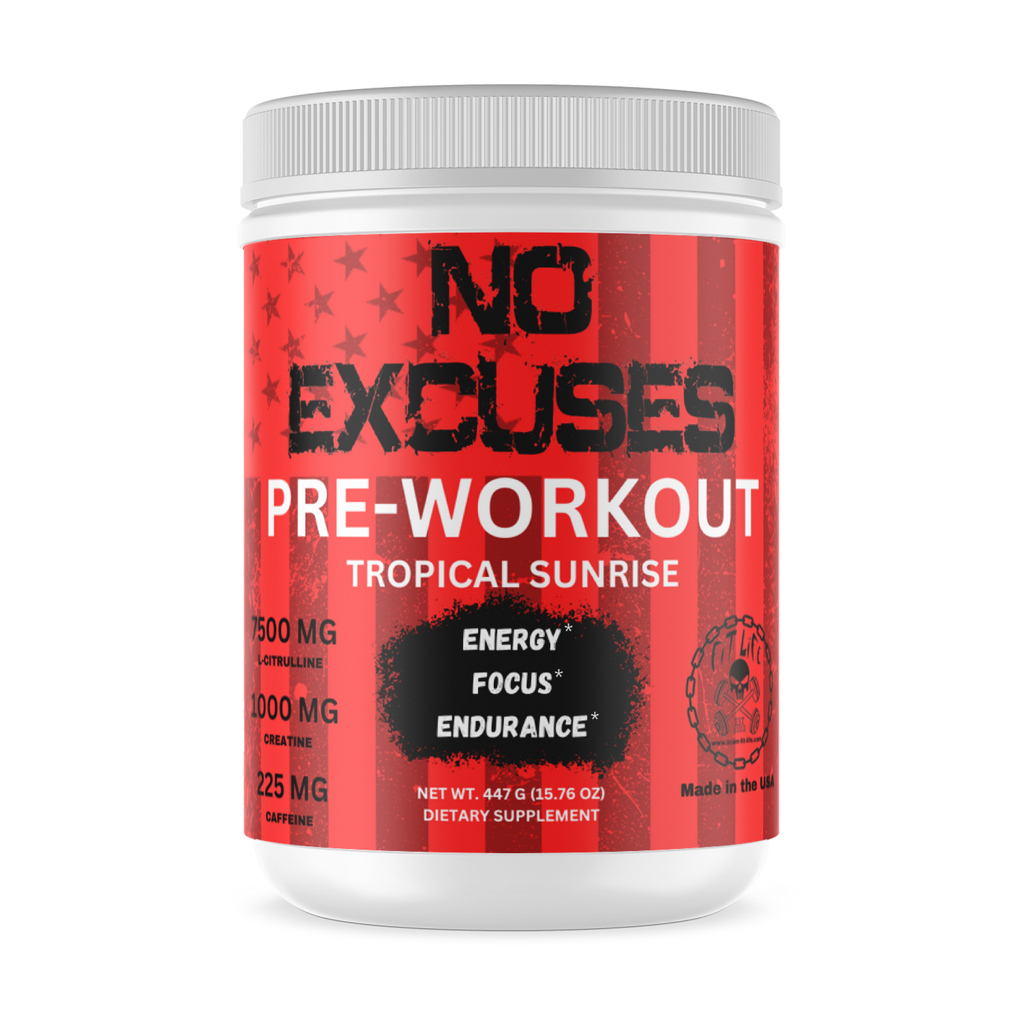"NO EXCUSES" Pre-workout - Tropical Sunrise